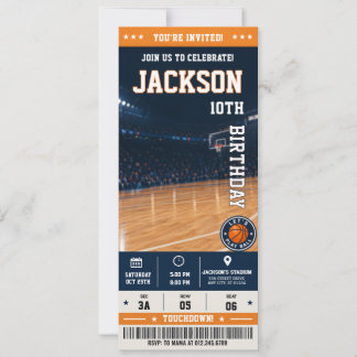 Convite de Aniversário de Basquete Personalizado
