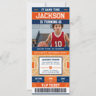 Convite de aniversário de basquete personalizado c