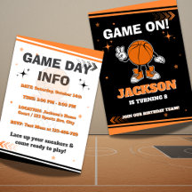 Convite de Aniversário de Basquete Personalizado G