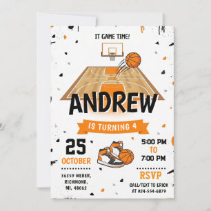 Convite de Aniversário de Basquete Pessoal