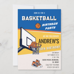 Convite de Aniversário de Basquete Pessoal