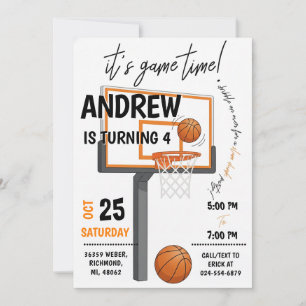 Convite de Aniversário de Basquete Pessoal