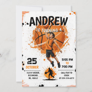 Convite de Aniversário de Basquete Pessoal