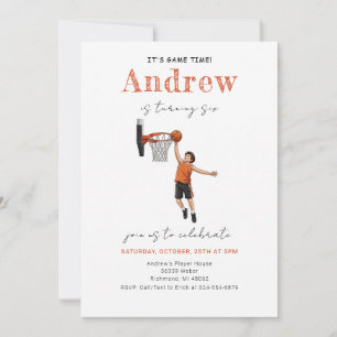 Convite de Aniversário de Basquete Pessoal