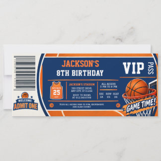 Convite de Aniversário de Basquete VIP Pessoal