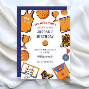 Convite de aniversário de basquetebol