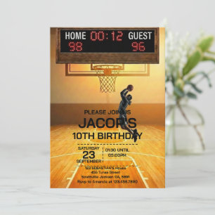 Convite de Aniversário de Basquetebol de Qualquer