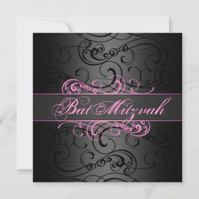 Convite de Aniversário de Bat Mitzvah com Redemoin (Frente)