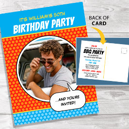 Convite de Aniversário de BBQ Estilo Quadrinhos Di
