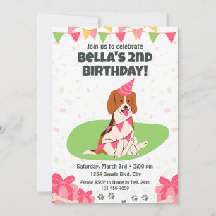 Convite de aniversário de Beagle
