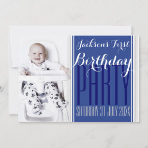 Convite de Aniversário de Bebê Menino 5x7 V Foto