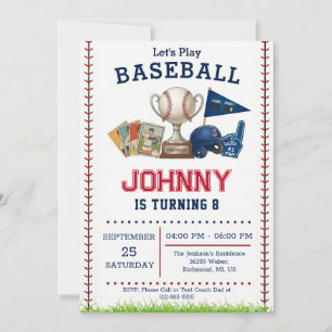 Convite de Aniversário de Beisebol