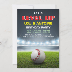 Convite de Aniversário de Beisebol