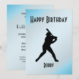 Convite de aniversário de beisebol
