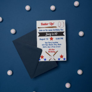 Convite de aniversário de beisebol