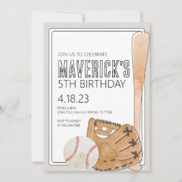 Convite de aniversário de beisebol