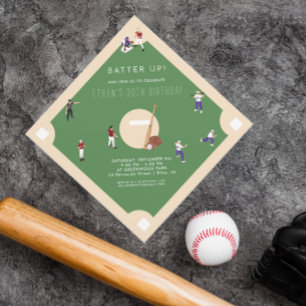 Convite de Aniversário de Beisebol Batter Up