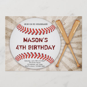 Convite de aniversário de beisebol do cheio