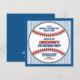 Convite de aniversário de beisebol infantil