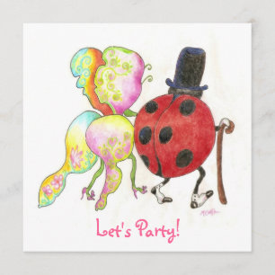 convite de aniversário de besouro