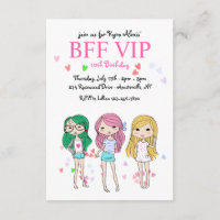 Convite de aniversário de BFF VIP
