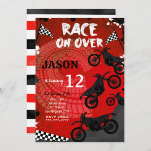 Convite de aniversário de bicicleta vermelha