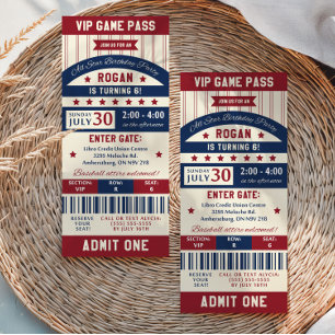 Convite de aniversário de Bilhete de Beisebol