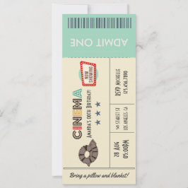 Convite de Aniversário de Bilhete de Filme Retrô V