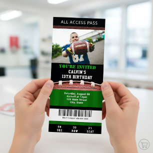 Convite de Aniversário de Bilhete de Futebol
