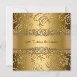 Convite de Aniversário de Bodas de 50 Anos com Red