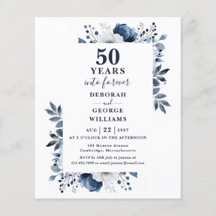 Convite de Aniversário de Bodas de 50 Anos Marinha