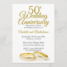Convite de Aniversário de Bodas de 50 Anos Minimal