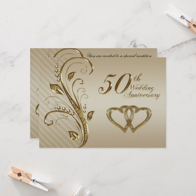 Convite de Aniversário de Bodas de Ouro (Frente/Verso In Situ)