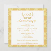 Convite de Aniversário de Bodas de Ouro de 50 anos