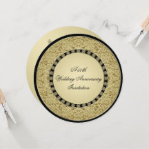 Convite de Aniversário de Bodas de Ouro Florescent