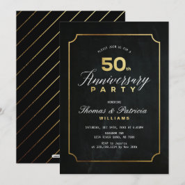 Convite de Aniversário de Bodas de Ouro Typograph 