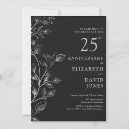 Convite de Aniversário de Bodas de Prata de 25 Ano