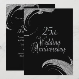 Convite de Aniversário de Bodas de Prata Elegante