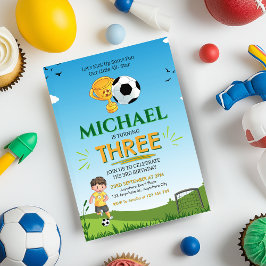 Convite de aniversário de bola de futebol