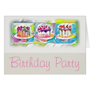 Convite de aniversário de Bolo