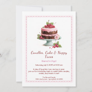 Convite de Aniversário de Bolo de Aquarela – choco