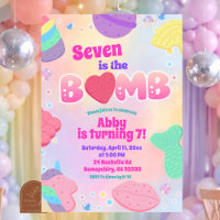 Convite de Aniversário de Bomba de Banho Pastel Ar