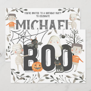 Convite de aniversário de Boo Ghost Halloween