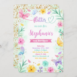 Convite de aniversário de borboleta