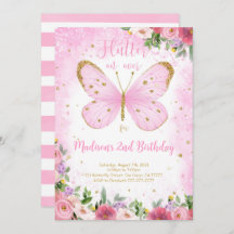 Convite de Aniversário de Borboleta