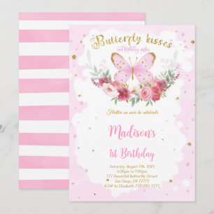 Convite de Aniversário de Borboleta Editável