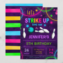 Convite de Aniversário de Bowling