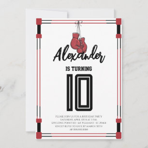 Convite de Aniversário de Boxe