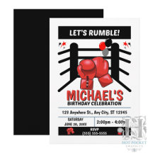 Convite de Aniversário de Boxe
