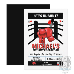 Convite de Aniversário de Boxe